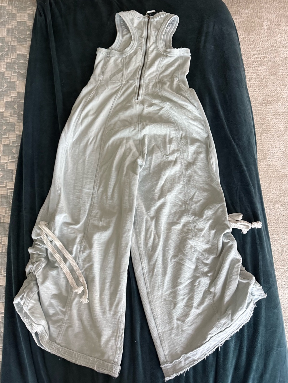Simply Southern Light Blue Washed Sleeveless Jumpsuit with Side Ties
